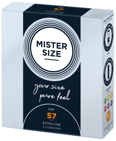 Презервативы Mister Size - pure feel - 57 (3 condoms), толщина 0,05 мм || Презервативи Mister Size - pure feel - 57 (3 condoms), товщина 0,05 мм