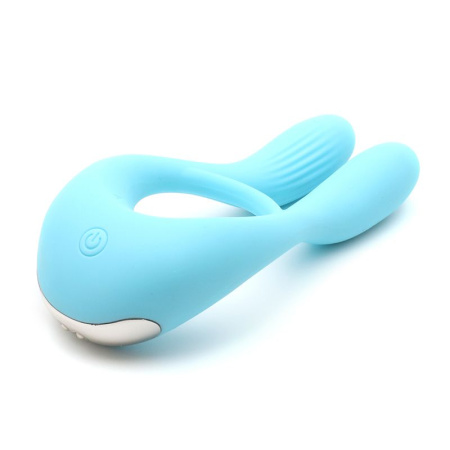 Вибратор для пар KISTOY Martin Blue, два мотора, крепление на член, диаметр 32мм || Вібратор для пар KISTOY Martin Blue, два мотори, кріплення на член, діаметр 3,2 см