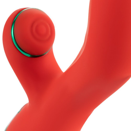 Вибратор-кролик с флоггером LOCKINK SEVANDA Whip Vibrating Massage Wand - Red & Green || Вібратор-кролик з флогером LOCKINK SEVANDA Whip Vibrating Massage Wand - Red & Green