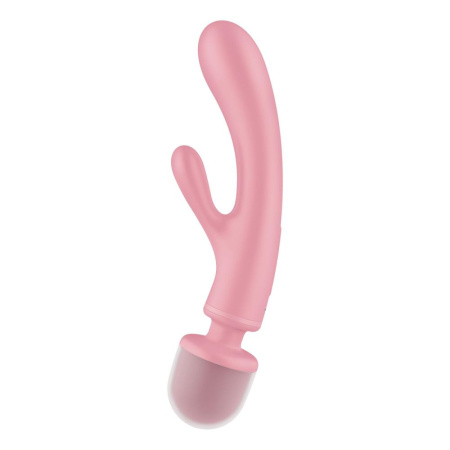 Вибратор-кролик с вибромассажером Satisfyer Triple Lover Pink, 3 мотора || Вібратор-кролик з вібромасажером Satisfyer Triple Lover Pink, 3 мотори