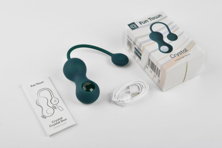 Вагинальные смарт-шарики с вибрацией Fun Town Crystal, с прозрачным стеклянным шаром || Вагінальні смарт-кульки з вібрацією Fun Town Crystal, з прозорою скляною кулею