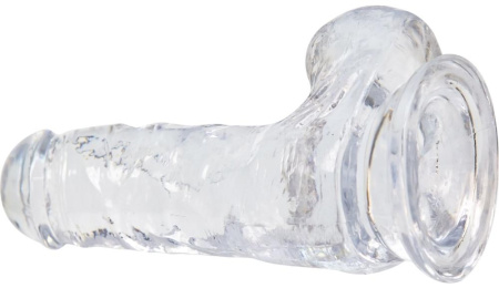 Прозрачный фаллоимитатор на присоске ADDICTION — Clear Dildo with Balls 6″, вибропуля в подарок || Прозорий фалоімітатор на присосці ADDICTION — Clear Dildo with Balls 6″, віброкуля в подарунок