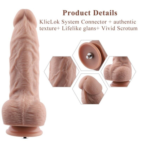 Гибкий фаллоимитатор для секс-машин Hismith 9.25″ Silicone Dildo, система KlicLok || Гнучкий фалоімітатор для секс-машин Hismith 9.25″ Silicone Dildo, система KlicLok