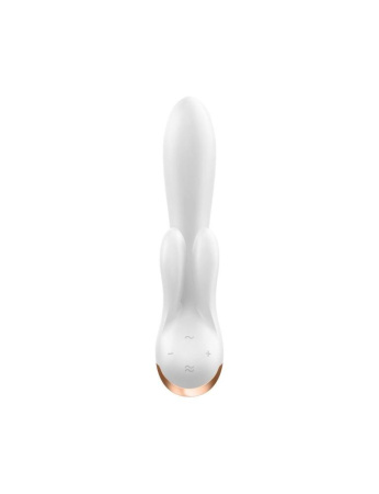 Смарт вибратор-кролик с двойным отростком Satisfyer Double Flex White || Смарт вібратор-кролик із подвійним відростком Satisfyer Double Flex White