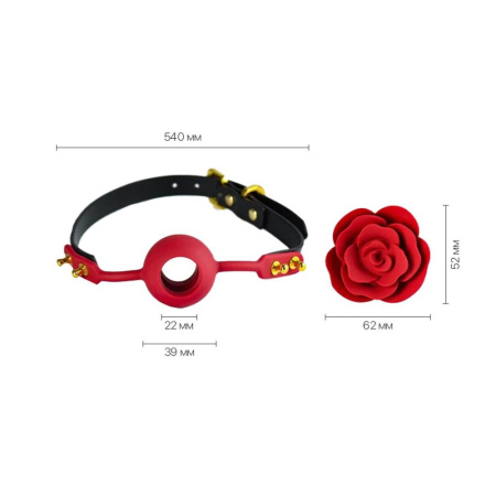 Роскошный кляп в виде розы Zalo - Rose Ball Gag, двойное использование || Розкішний кляп у вигляді троянди Zalo - Rose Ball Gag, подвійне використання
