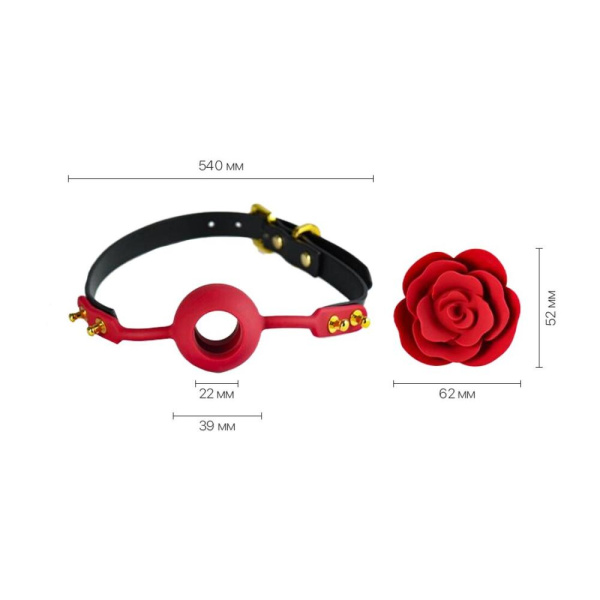 Роскошный кляп в виде розы Zalo - Rose Ball Gag, двойное использование