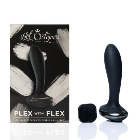 Анальная вибропробка Hot Octopuss PleX with flex, Treble and Bass Technology, 2 мотора, пульт ДУ || Анальна вібропробка Hot Octopuss PleX with flex, Treble and Bass Technology, 2 мотори, пульт ДК