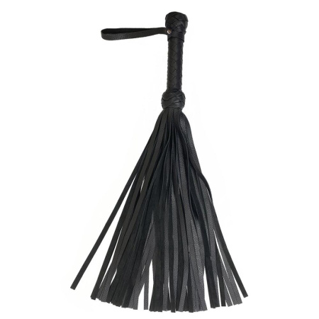 Черный флоггер классический, натуральная кожа, 50 хвостов, по 50см, рукоятка 20см || Чорний флогер класичний, натуральна шкіра, 50 хвостів, по 50см, рукоятка 20см