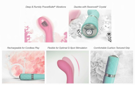 Роскошный вибратор Pillow Talk - Sassy Teal с кристаллом Сваровски для точки G, подарочная упаковка || Розкішний вібратор Pillow Talk - Sassy Teal з кристалом Сваровські для точки G, подарункова упаковка