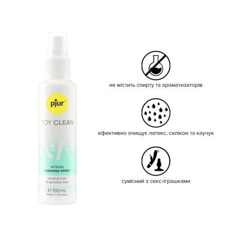 Антибактериальный спрей для секс-игрушек pjur Toy Clean 100 мл без спирта, деликатный || Антибактеріальний спрей для секс-іграшок pjur Toy Clean 100 мл без спирту, делікатний