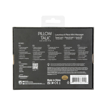 Вибромассажер Pillow Talk Secrets Desires 6-Piece Mini Massager Set - Navy || Вібромасажер Pillow Talk Secrets Desires 6-Piece Mini Massager Set - Navy