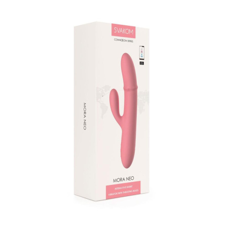 Смарт вибратор-кролик Svakom Mora Neo, 3 мотора, подвижные бусины на стволе || Смарт вібратор-кролик Svakom Mora Neo, 3 мотори, рухомі намистини на стовбурі