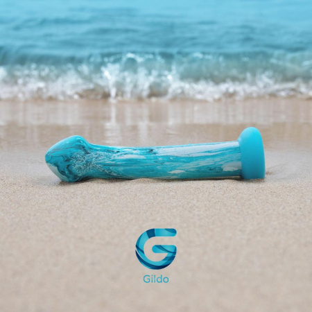 Стеклянный дилдо Gildo Ocean Ripple, объемная головка, идеально для точки G || Скляний дилдо Gildo Ocean Ripple, об’ємна головка, ідеально для точки G