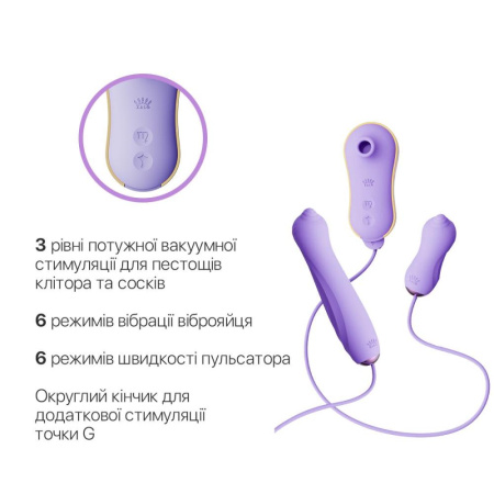 Набор 3в1 Zalo – UNICORN Set Violet, виброяйцо, пульсатор, вакуумный стимулятор || Набір 3в1 Zalo – UNICORN Set Violet, віброяйце, пульсатор, вакуумний стимулятор