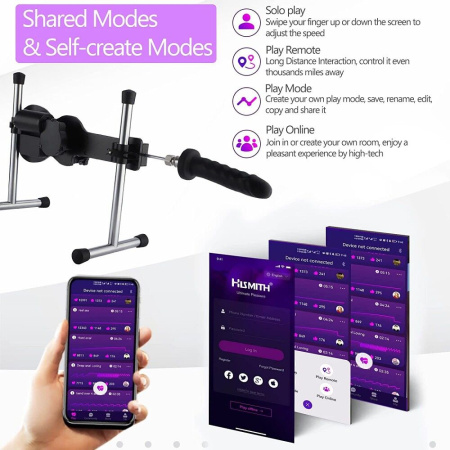 Смарт секс-машина Hismith AK-09 Sex Machine APP с фаллоимитатором, беспроводной пульт ДУ || Смарт секс-машина Hismith AK-09 Sex Machine APP з фалоімітатором, бездротовий пульт ДК