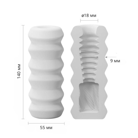Мастурбатор Otouch DECOR 1-D, эффект всасывания, ребрышки-кольца, зауженный диаметр || Мастурбатор Otouch DECOR 1-D, ефект всмоктування, реберця-кільця, звужений діаметр