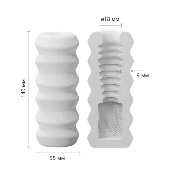 Мастурбатор Otouch DECOR 1-D, эффект всасывания, ребрышки-кольца, зауженный диаметр