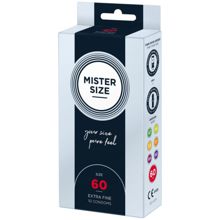 Презервативы Mister Size - pure feel - 60 (10 condoms), толщина 0,05 мм || Презервативи Mister Size - pure feel - 60 (10 condoms), товщина 0,05 мм