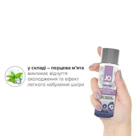 Охлаждающая смазка JO AGAPE — COOLING (60 мл) без глицерина, гликоля и парабенов || Охолоджувальна змазка JO AGAPE — COOLING (60 мл) без гліцерину, гліколю та парабенів