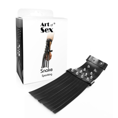 Кожаная БДСМ перчатка-хлыст Art of Sex - Snake || Шкіряна БДСМ рукавичка-хлист Art of Sex - Snake