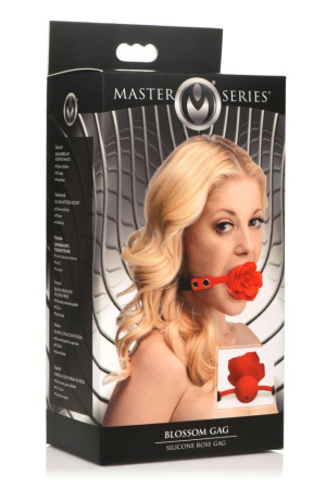 Силиконовый кляп с розой Master Series: Blossom Silicone Rose Gag – Red || Силіконовий кляп з трояндою Master Series: Blossom Silicone Rose Gag – Red