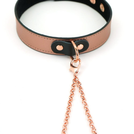 Ошейник с зажимами для сосков Liebe Seele Rose Gold Memory Collar with Nipple Clamps || Нашийник із затискачами для сосків Liebe Seele Rose Gold Memory Collar with Nipple Clamps