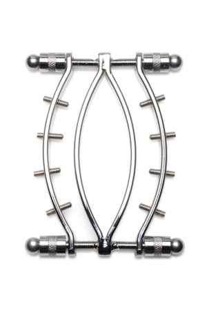 Зажим для вагины Master Series: Spread 'Em Poker Vagina Clamp with Adjustable Pressure Screws, шипы || Затискач для вагіни Master Series: Spread 'Em Poker Vagina Clamp with Adjustable Pressure Screws, ши