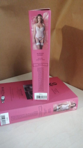 Корсет Obsessive Alissium corset & thong M/L (мятая упаковка!!!)