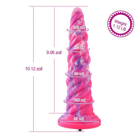 Фантазийный фаллоимитатор 10.12″ для секс-машин Hismith Silicone Dildo rose Monster Series, KlicLok || Фантазійний фалоімітатор 10.12″ для секс-машин Hismith Silicone Dildo rose Monster Series, KlicLok