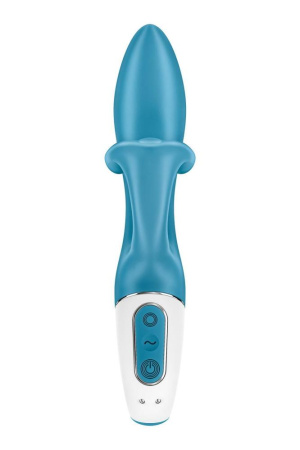 Вибратор кролик с тройным отростком Satisfyer Embrace me Turquoise, 2 мотора, диаметр 3,6 см || Вібратор-кролик із потрійним відростком Satisfyer Embrace me Turquoise, 2 мотори, діаметр 3,6 см