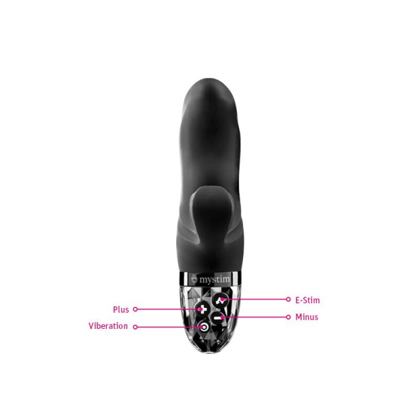 Вибратор-кролик с электростимуляцией Mystim Hop Hop Bob Black Edition