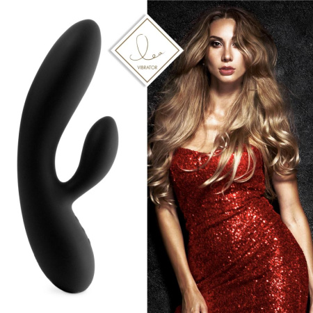 Гибкий вибратор кролик с двумя моторами FeelzToys Lea Rabbit Vibrator Black || Гнучкий вібратор кролик з двома моторами FeelzToys Lea Rabbit Vibrator Black
