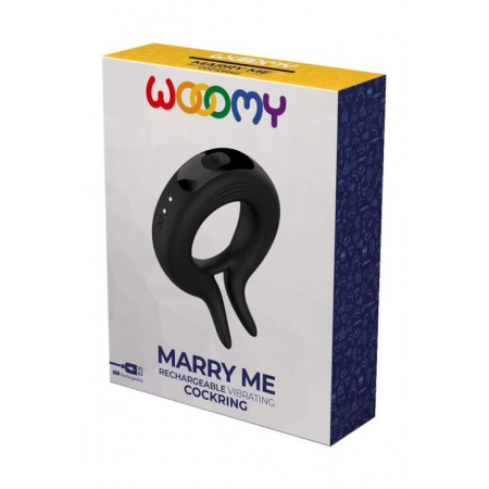 Эрекционное виброкольцо Wooomy Marry Me, перезаряжаемое, 10 режимов вибрации, диаметр 4 см || Ерекційне віброкільце Wooomy Marry Me, перезаряджувальне, 10 режимів вібрації, діаметр 4 см