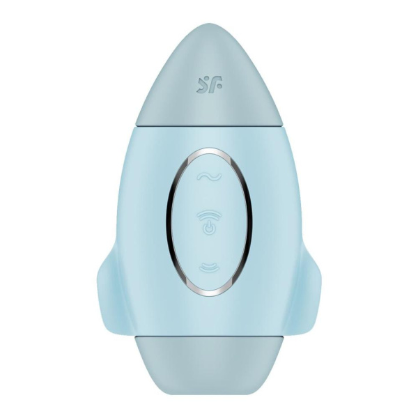 Вакуумный стимулятор с вибрацией Satisfyer Mission Control Blue, 2 независимых мотора