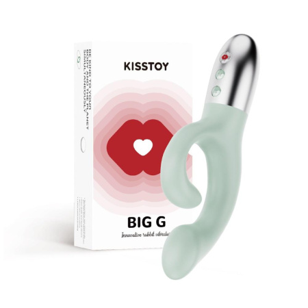 Вибратор-кролик для точки G KISTOY Big G Green, изогнутый отросток, автоматический подогрев || Вібратор-кролик для точки G KISTOY Big G Green, вигнутий відросток, автоматичний підігрів