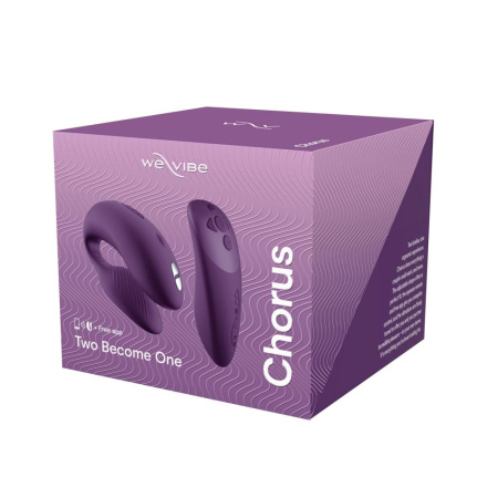 Смарт-вибратор для пар We-Vibe Chorus Purple, сенсорное управление вибрациями сжатием пульта || Смарт-вібратор для пар We-Vibe Chorus Purple, сенсорне керування вібраціями стисненням пульта