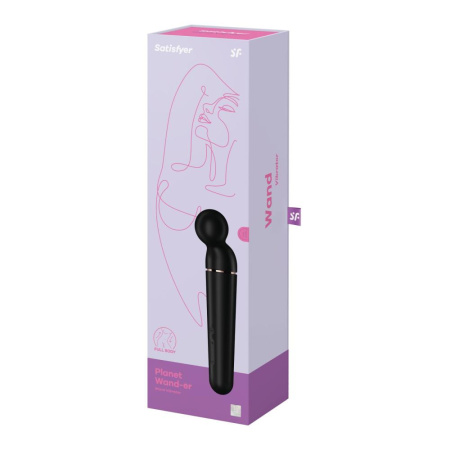 Вибромассажер Satisfyer Planet Wand-er Black/Rosegold, очень мощный, беспроводной || Вібромасажер Satisfyer Planet Wand-er Black/Rosegold, дуже потужний, бездротовий
