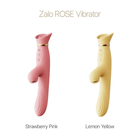 Вибратор с подогревом и вакуумной стимуляцией клитора Zalo - ROSE Vibrator Lemon Yellow || Вібратор з підігрівом та вакуумною стимуляцією клітора Zalo - ROSE Vibrator Lemon Yellow