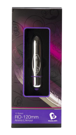 Вибропуля Rocks Off RO-120mm 10 Chrome, 10 режимов работы, глянцевый хром || Віброкуля Rocks Off RO-120 mm 10 Chrome