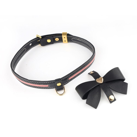Поводок LOCKINK SEVANDA Love Heart Butterfly Leather Collar Set - Black || Повідець LOCKINK SEVANDA Love Heart Butterfly Leather Collar Set - Black