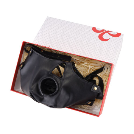 Маска-сбруя для орального секса с поводком LOCKINK SEVANDA Blowjob Head Muzzle with Leash || Маска-збруя для орального сексу з повідцем LOCKINK SEVANDA Blowjob Head Muzzle with Leash