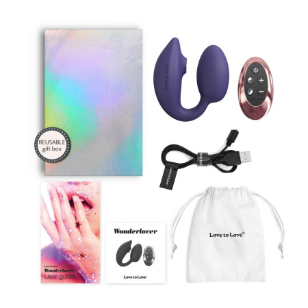 Виброяйцо с вакуумной клиторальной стимуляцией Love To Love Wonderlover MIDNIGHT INDIGO || Віброяйце з вакуумною кліторальною стимуляцією Love To Love Wonderlover MIDNIGHT INDIGO