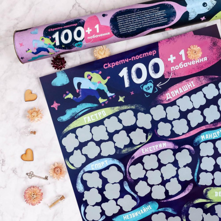 Скретч постер «100+1 побачення» (UA) || Скретч постер «100+1 побачення» (UA)