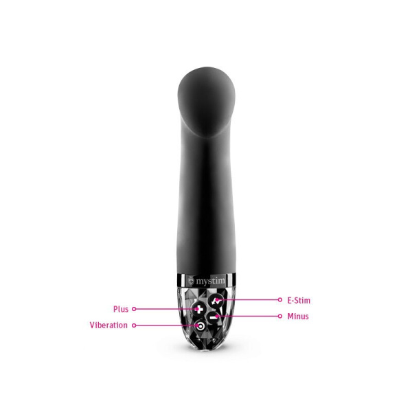 Вибратор для точки G с электростимуляцией Mystim Right on Ron Black Edition