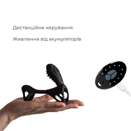 Вибронасадка на член Adrien Lastic Gladiator с пультом ДУ, размер F, стимуляция клитора и точки G || Насадка на член з вібрацією Adrien Lastic Gladiator з пультом LRS розмір F, два мотори