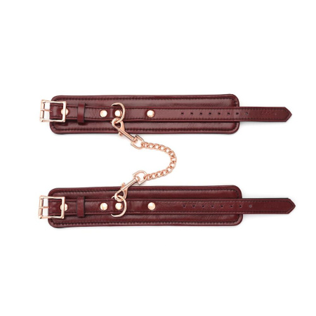 Кожаные поножи Liebe Seele Wine Red Ankle Cuffs, съемная цепочка-крепление || Шкіряні поножі Liebe Seele Wine Red Ankle Cuffs, знімний ланцюжок-кріплення