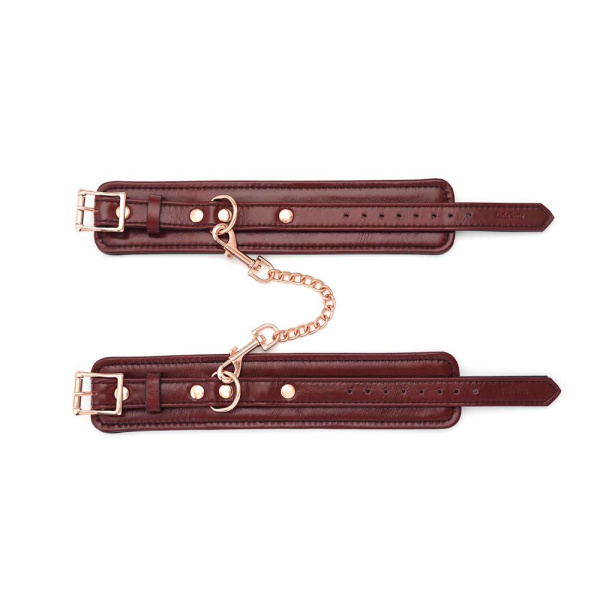 Кожаные поножи Liebe Seele Wine Red Ankle Cuffs, съемная цепочка-крепление