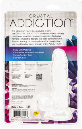 Прозрачный фаллоимитатор на присоске ADDICTION — Clear Dildo with Balls 6″, вибропуля в подарок || Прозорий фалоімітатор на присосці ADDICTION — Clear Dildo with Balls 6″, віброкуля в подарунок