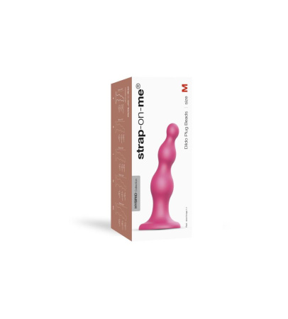 Насадка для страпона Strap-On-Me Dildo Plug Beads Framboise Metallic M || Насадка для страпона Strap-On-Me Dildo Plug Beads Framboise Metallic M