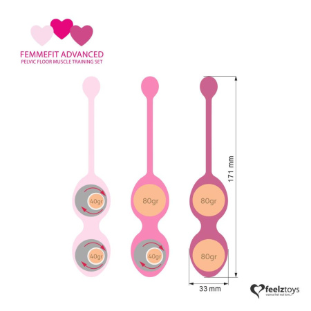 Набор вагинальных шариков для продвинутых FeelzToys - FemmeFit Advanced Pelvic Muscle Training Set || Набір вагінальних кульок для просунутих FeelzToys - FemmeFit Advanced Pelvic Muscle Training Set
